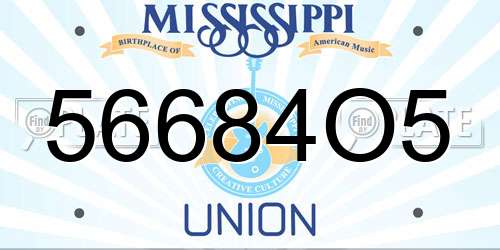 56684O5 Mississippi License Plate