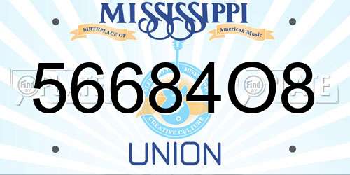 56684O8 Mississippi License Plate