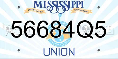 56684Q5 Mississippi License Plate