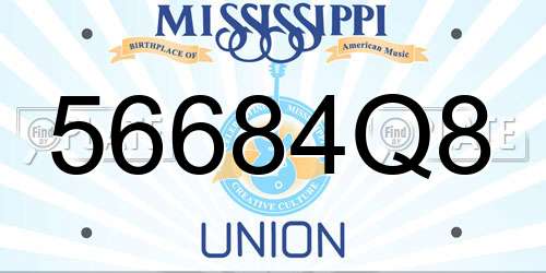 56684Q8 Mississippi License Plate