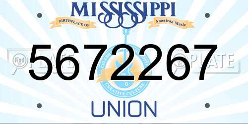 5672267 Mississippi License Plate