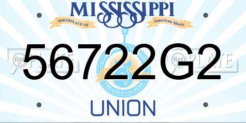 56722G2 Mississippi License Plate
