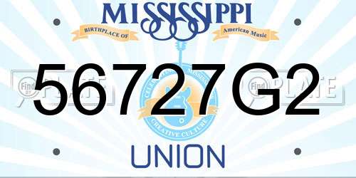 56727G2 Mississippi License Plate