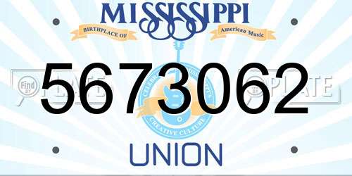 5673062 Mississippi License Plate