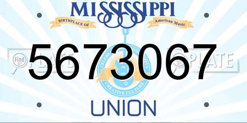 5673067 Mississippi License Plate