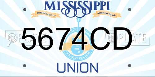5674CD Mississippi License Plate
