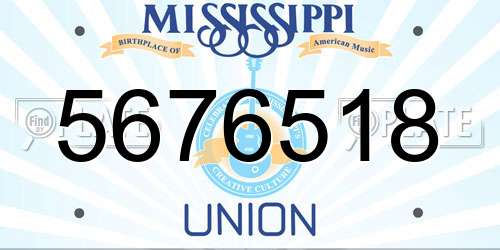 5676518 Mississippi License Plate