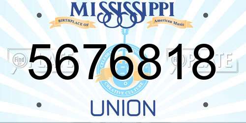 5676818 Mississippi License Plate