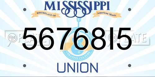 56768I5 Mississippi License Plate