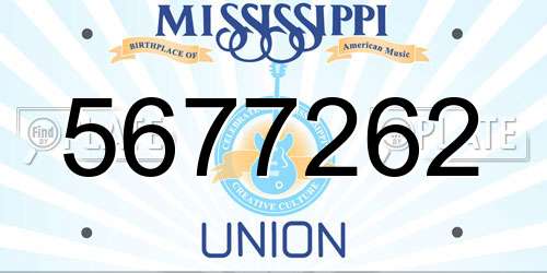 5677262 Mississippi License Plate