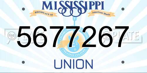 5677267 Mississippi License Plate