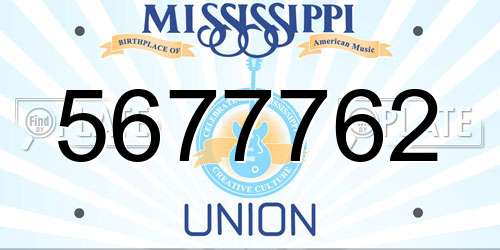 5677762 Mississippi License Plate