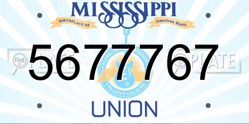 5677767 Mississippi License Plate