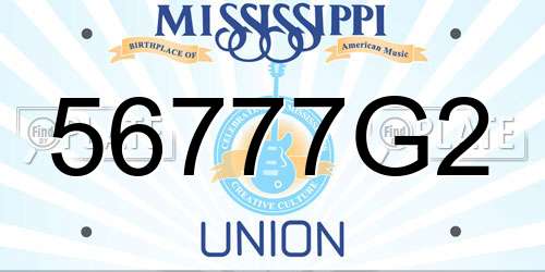 56777G2 Mississippi License Plate
