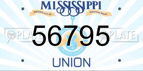 56795 Mississippi License Plate