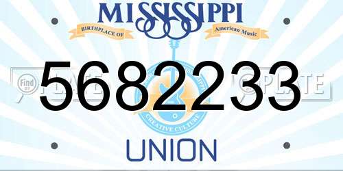 5682233 Mississippi License Plate