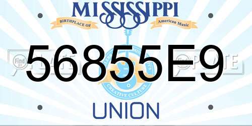 56855E9 Mississippi License Plate
