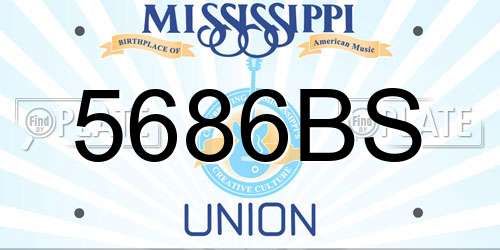 5686BS Mississippi License Plate
