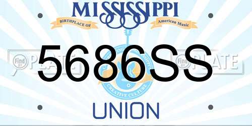 5686SS Mississippi License Plate