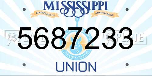 5687233 Mississippi License Plate