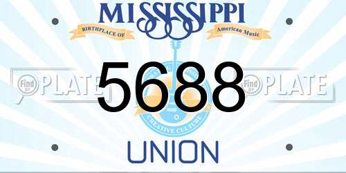 5688 Mississippi License Plate