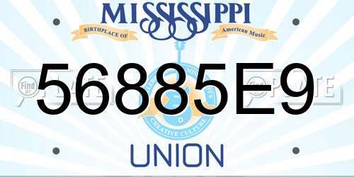 56885E9 Mississippi License Plate