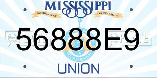 56888E9 Mississippi License Plate