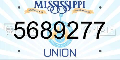 5689277 Mississippi License Plate
