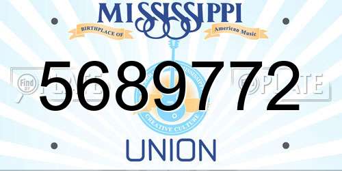 5689772 Mississippi License Plate