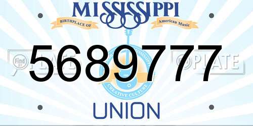 5689777 Mississippi License Plate