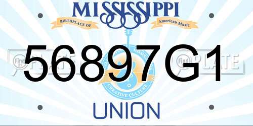 56897G1 Mississippi License Plate