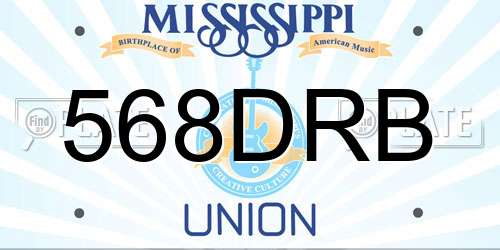 568DRB Mississippi License Plate