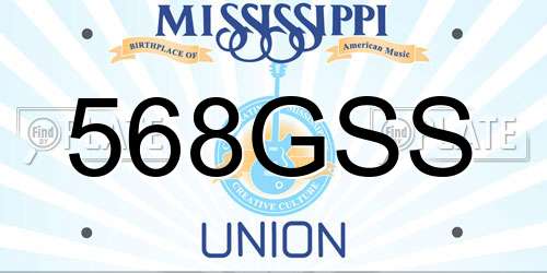 568GSS Mississippi License Plate