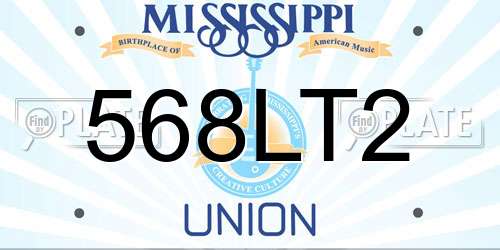 568LT2 Mississippi License Plate