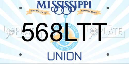 568LTT Mississippi License Plate