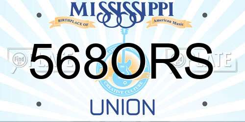 568ORS Mississippi License Plate