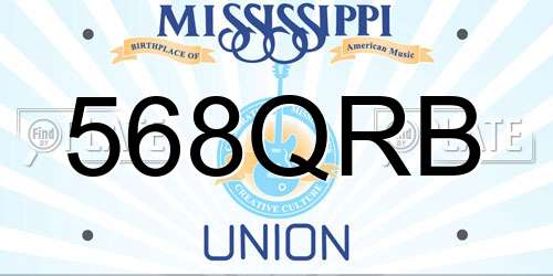 568QRB Mississippi License Plate