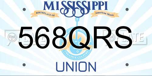 568QRS Mississippi License Plate