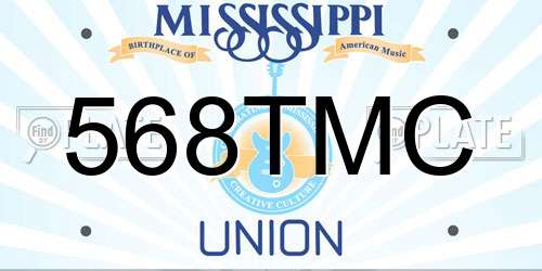 568TMC Mississippi License Plate