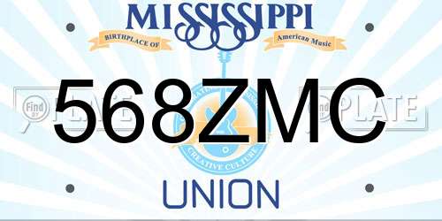 568ZMC Mississippi License Plate