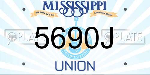 5690J Mississippi License Plate