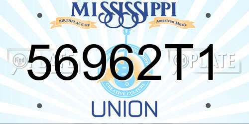 56962T1 Mississippi License Plate