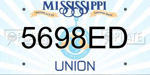 5698ED Mississippi License Plate