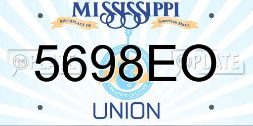 5698EO Mississippi License Plate