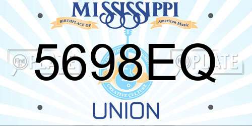 5698EQ Mississippi License Plate