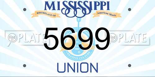 5699 Mississippi License Plate