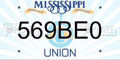 569BE0 Mississippi License Plate
