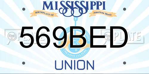 569BED Mississippi License Plate