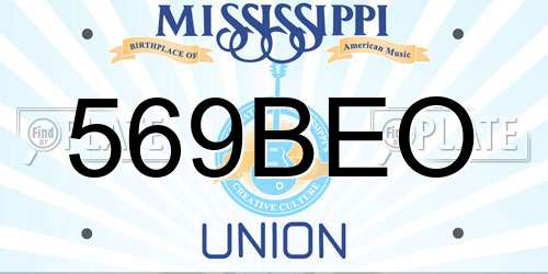 569BEO Mississippi License Plate