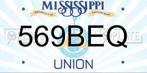569BEQ Mississippi License Plate